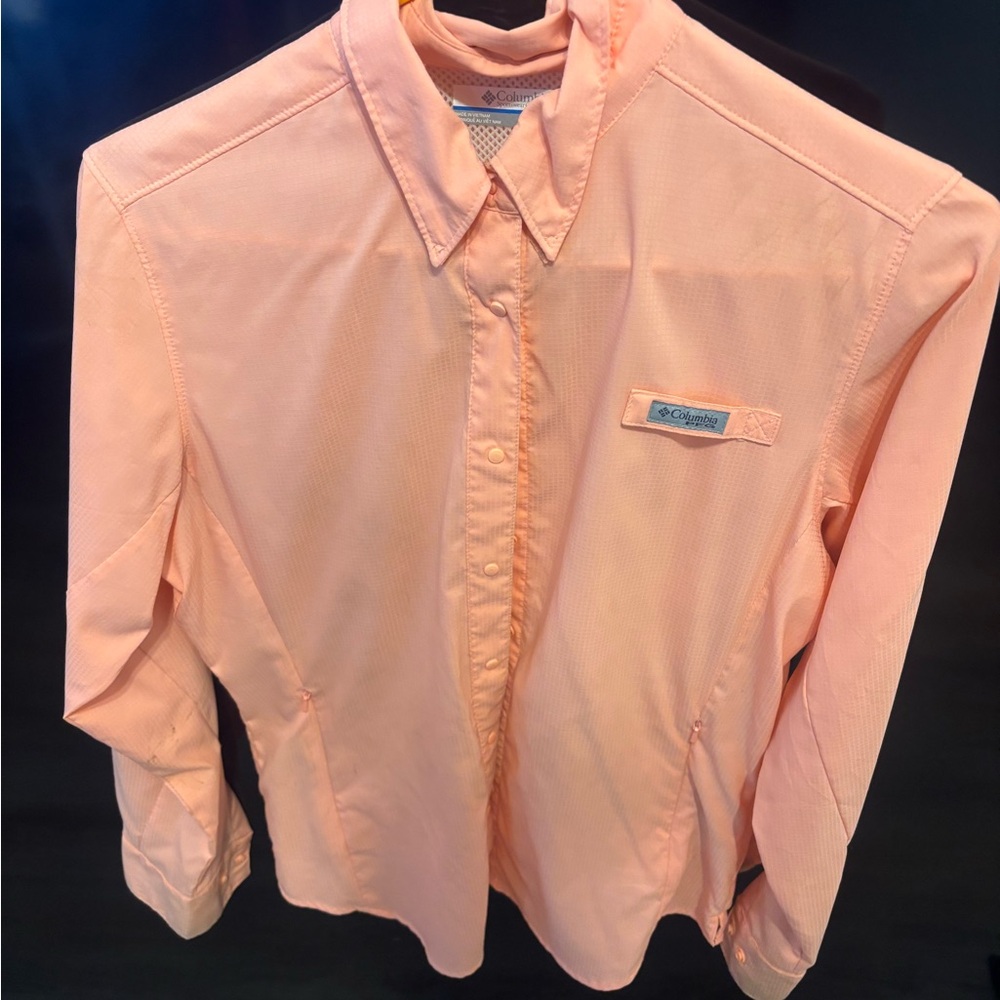 Columbia Light Coral Long Sleeve Shirt